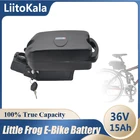Аккумулятор LiitoKala для электровелосипеда, 36 В, 15 Ач, маленькая лягушка под сиденьем, комплект батарей для электровелосипеда 250-500 Вт, комплект мотора Bafang