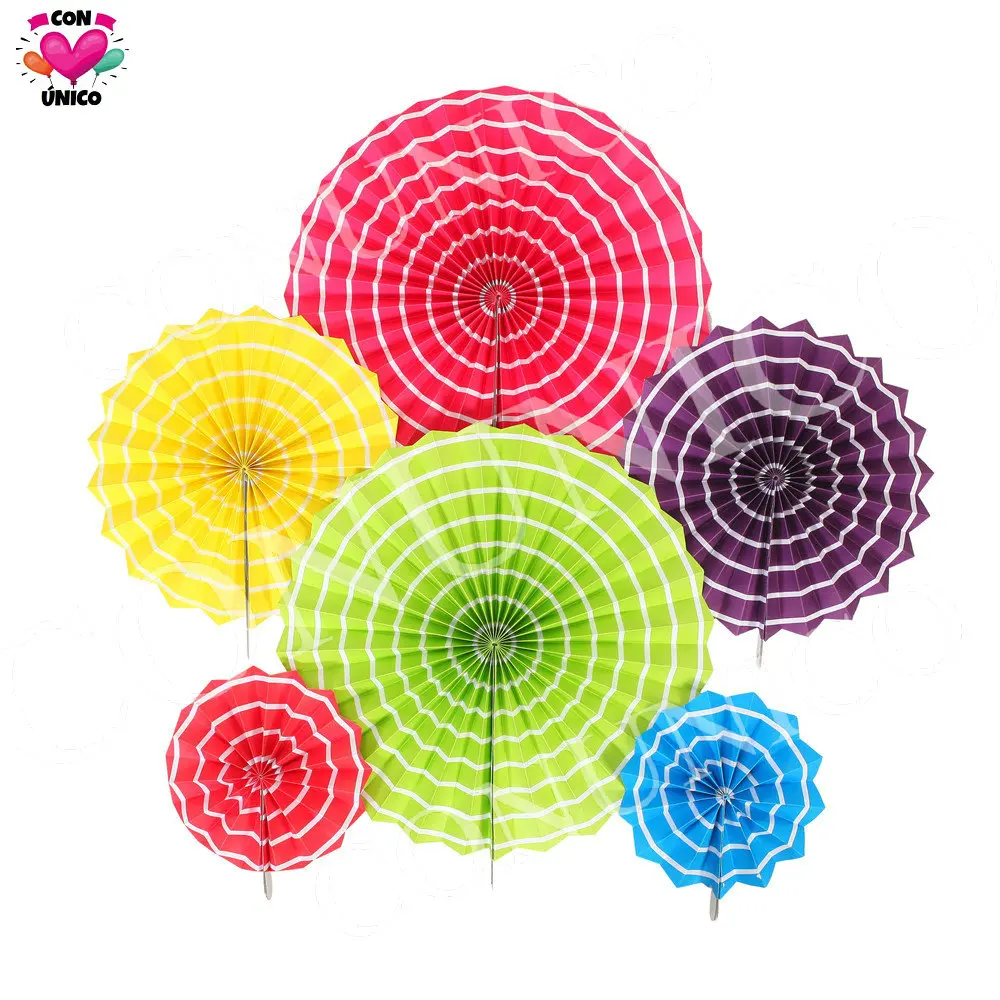 Набор из 6 ярких висячих бумажных вееров цирковая розетка цветок