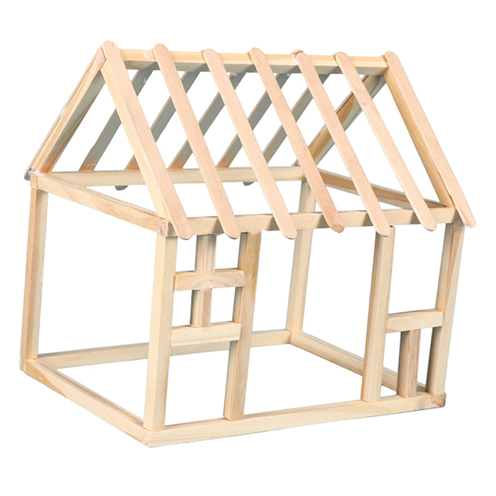 

Wood Cabin Model Kit Fun & Educational Toy Unfinished Wooden Crafts