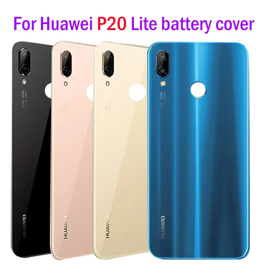 huawei P20 Lite Крышка батарейного отсека задняя дверь huawei P20lite замена крышки батарейного отсека части Nova 3e задняя крышка чехол с объективом