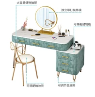 luxury makeup dressing table for bedroom light mirror marble desktop velvet drawers modern dresser marble desktop 100 cm