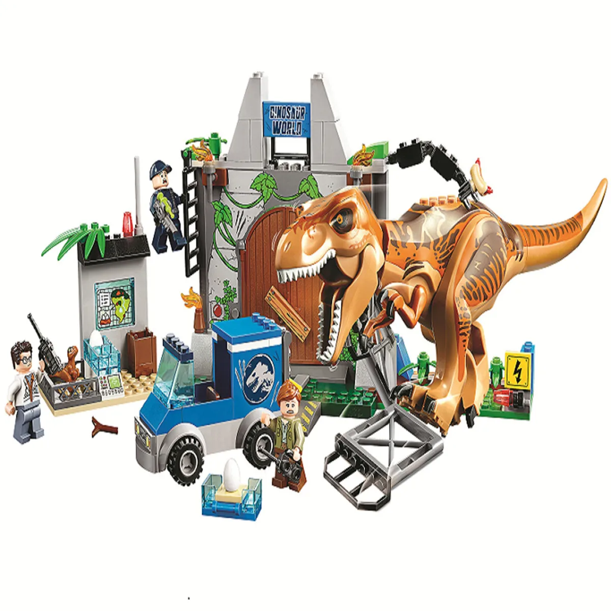2 шт Парк Юрского периода Pteranodon Escape T. rex Breakout строительные блоки наборы