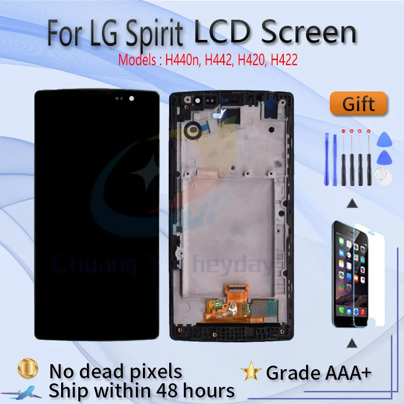 ЖК экран в сборе для LG Spirit H440n H442 H420 H422 с передним сенсорным стеклом запасными