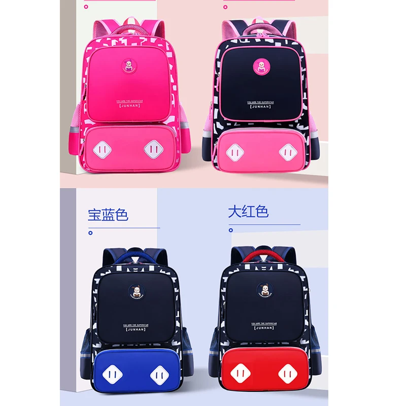 

Boy Backpack for School Bags Girls Primary Schoolbag Kids Orthopedic Waterproof Nylon Big Capacity Children Bookbags 6-12 Years