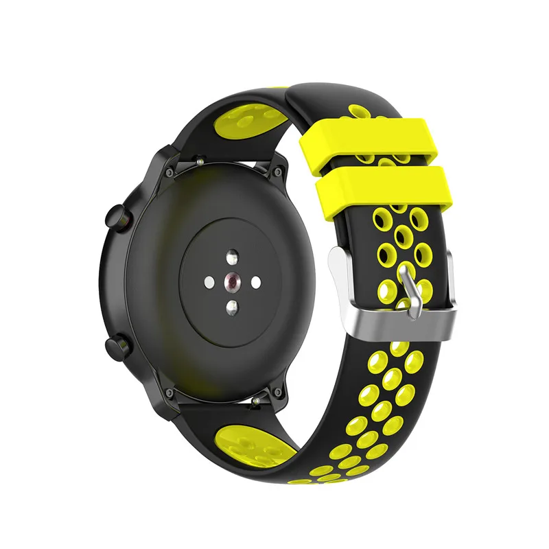 20 мм силиконовые ремешки для xiaomi huami Mijia кварцевый ремешок amazfit bip lite/galaxy Watch 42 мм Активный браслет металлическая пряжка
