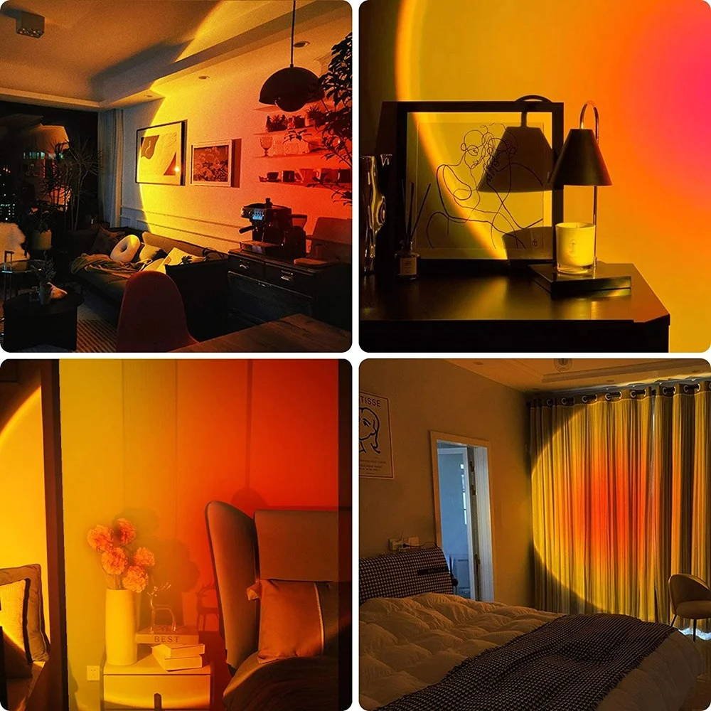 

USB Sunset Projection Lamp Atmosphere Led Night Light Desk Lamp for Bedroom Bar Coffee Store Wall Decoration Lighting,etc