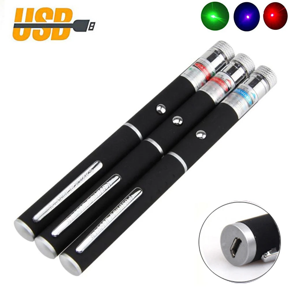 

Зеленая лазерная указка, 532нм, Встроенная перезаряжаемая батарея, USB-зарядка, лазерная указка для офиса и обучения