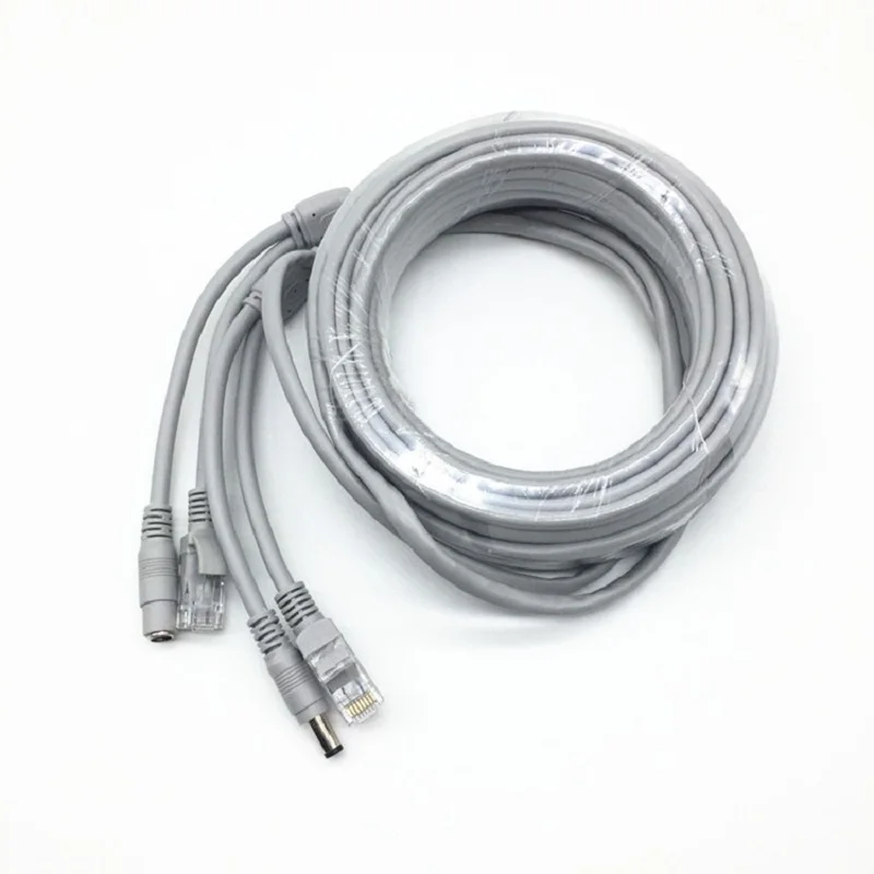 RJ45 Ethernet CCTV кабель Cat5e DC Power Cat5 Интернет сетевой шнур ПК компьютер для POE IP камеры