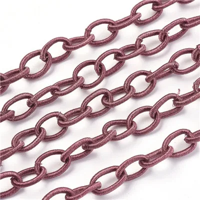 PaleVioletRed 20 пряди 10x8x2 мм ручной работы Овальный нейлона Резиновая лента тесьма с переплетенными веревками цепи петли Ювелирная фурнитура для браслетов аксессуаров - Цвет: PaleVioletRed
