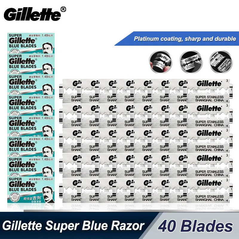 Gillette Супер Синий бритвенное лезвие для Для мужчин Нержавеющая сталь Double Edge