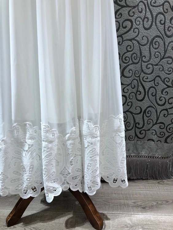 

Long White Green Dress New 2021 Spring Summer Fashion Style Women O-Neck Hollow Out Lace Embroidery Long Maxi Dress High Quality