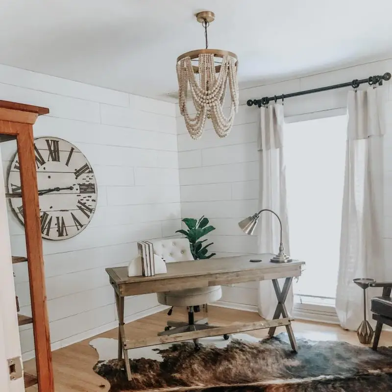 

gold chandelier wooden beaded lighting fixture fringe hanging light kitchen baby kids room foyer bedroom dining room wood lamp