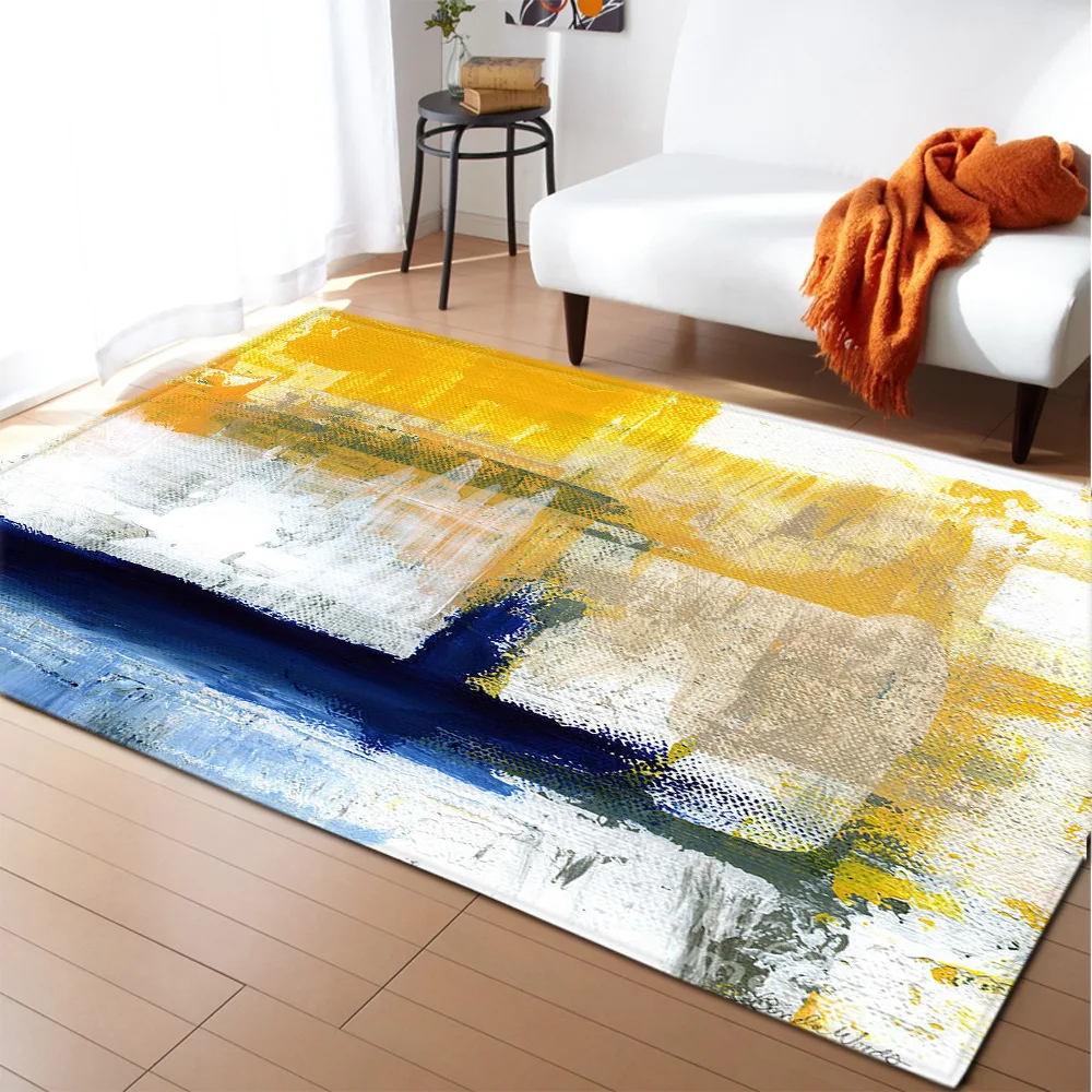 

3D Carpets Soft Flannel Living Room Area Rug Anti-slip Kitchen Bedroom Rug Stones Print Kids Room Baby Play Game Crawling Mat