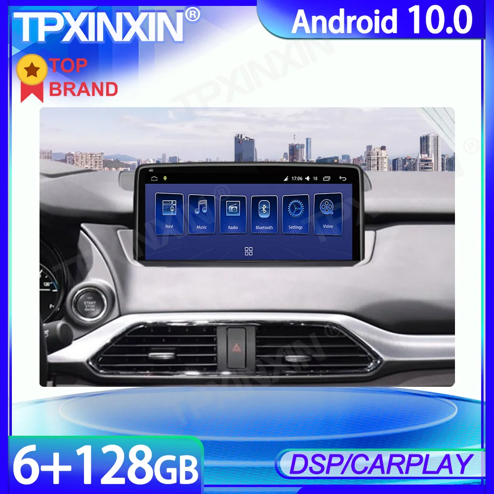 구매 안드로이드 10 6 + 128G ROM 마즈다 CX-9 2016-2021 차량용 멀티미디어 GPS 네비게이션 스테레오 Headunit 무선 Carplay