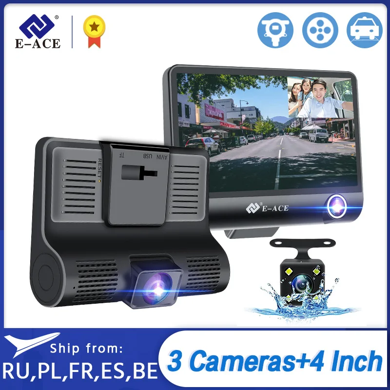 Автомобильный видеорегистратор B28 4 дюйма 3 камеры объектив s с камерой заднего