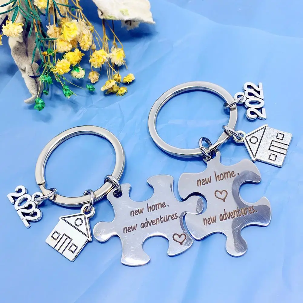 first home keychain 2022 new home new adventures” keychain 2 pcs housewarming keyring gift for new homeowner house moving jewe free global shi