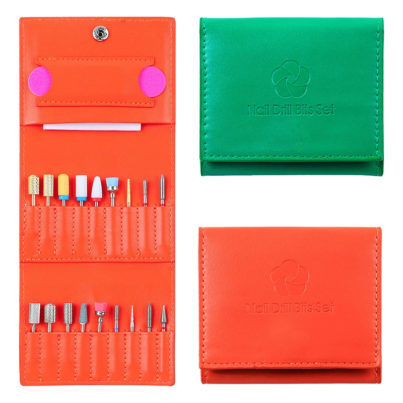 

1pcs Travel Nail Art Tool Home Use 18 Holes Nail Drill Bit Foldable Storage Bag