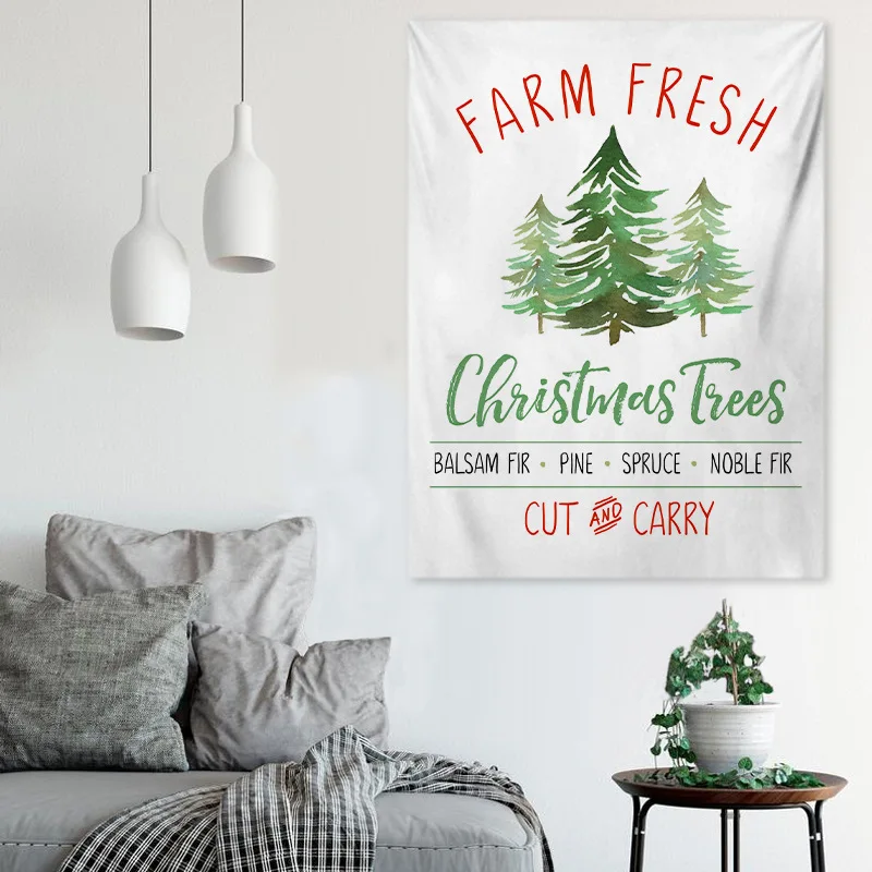 Гобелен в скандинавском стиле Рождественский праздник дерево ткань дверь