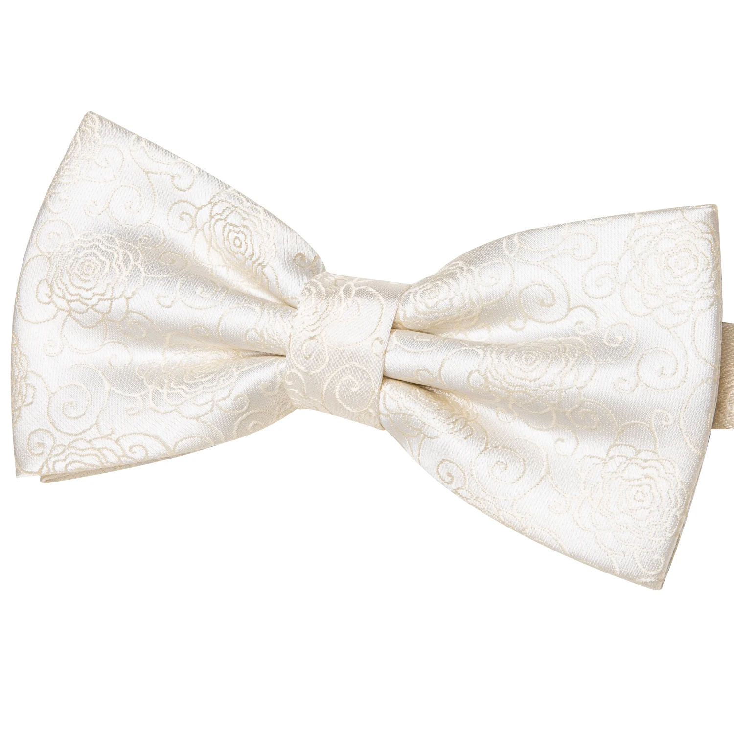 Мужской кремовый белый галстук-бабочка с пейсли-рисунком Шелковый цветочный