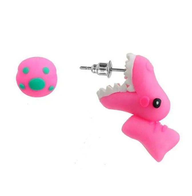 Fashion Personality Animal Soft Pottery Ear Nail Cartoon Cannibal FLOWER Fox Ceramics Earrings For Girls Women Jewelry | Украшения и