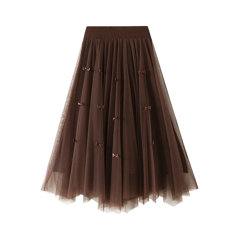 

Женское трикотажное платье с высокой талией, повседневное простое Плиссированное Сетчатое платье с эластичным поясом и тонким бантом, осень 2022