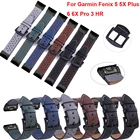 Ремешок для смарт-часов Garmin Fenix 6X, 6, 6S Pro, 26 мм, 22 мм, кожа, легко снимается, ремешок на запястье, Fenix 5X, 5, 5S Plus
