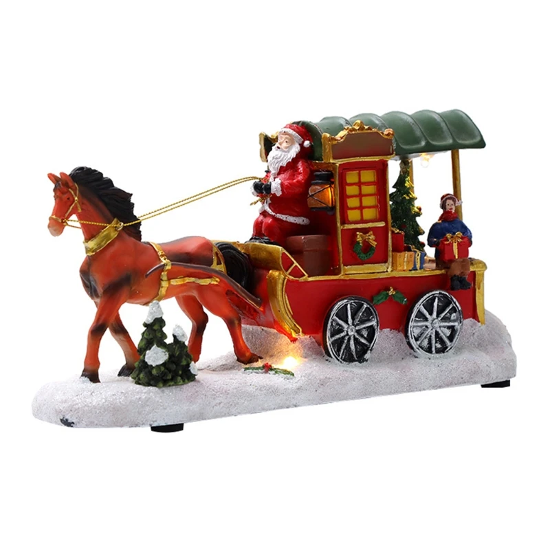 

Рождественская карета, Снежная сцена, орнамент из смолы, музыкальная фотография