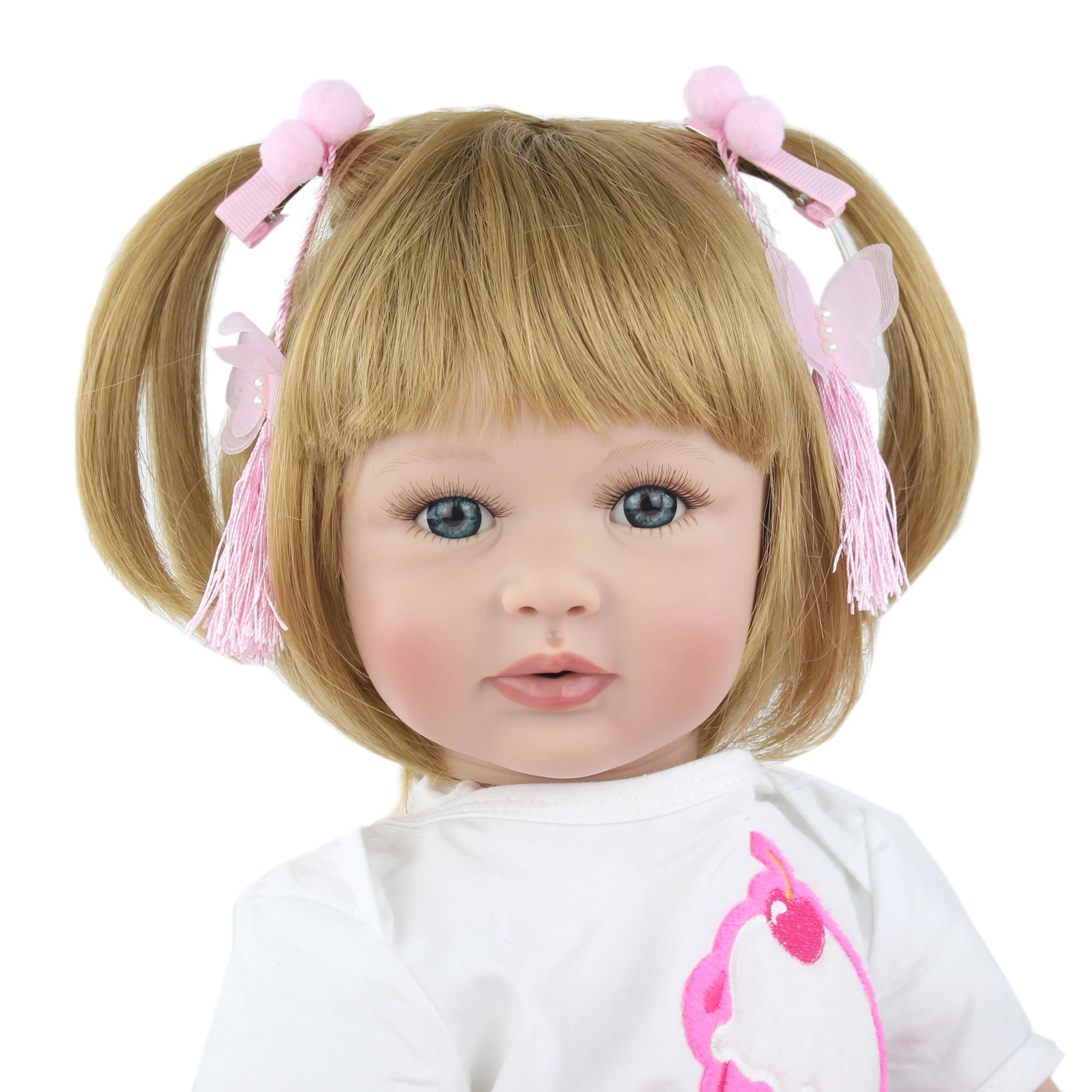 Special Offer 60cm Silicone Reborn Toddler Babies Doll Like Real Princess Blonde Bebe Kid Birthday Gift Dress up Toys | Игрушки и хобби