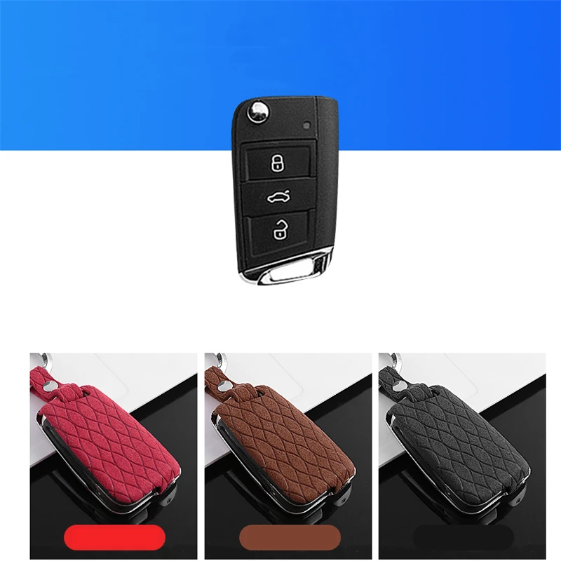 Флип Меховой чехол для автомобильного ключа VW Bora Jetta POLO Passat Skoda octevia A5 Fabia seat Leon Golf 7
