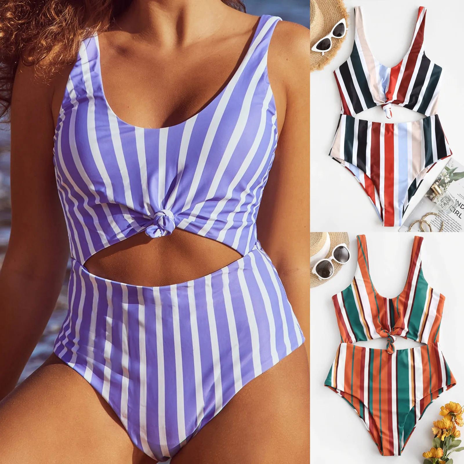 Женские шорты для плавания 2021 женский сексуальный полосатый комплект бикини на