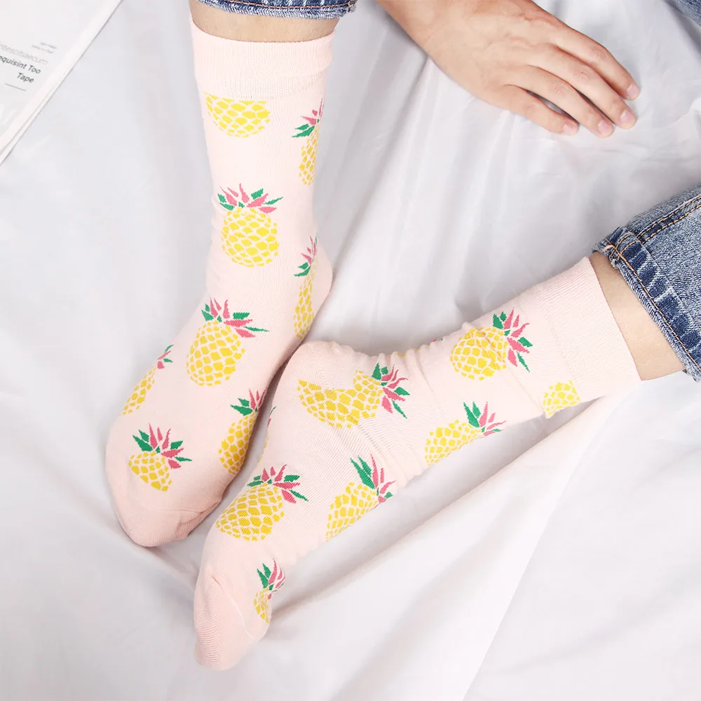 Модные дышащие носки с фруктовым принтом животными весна лето хлопковые