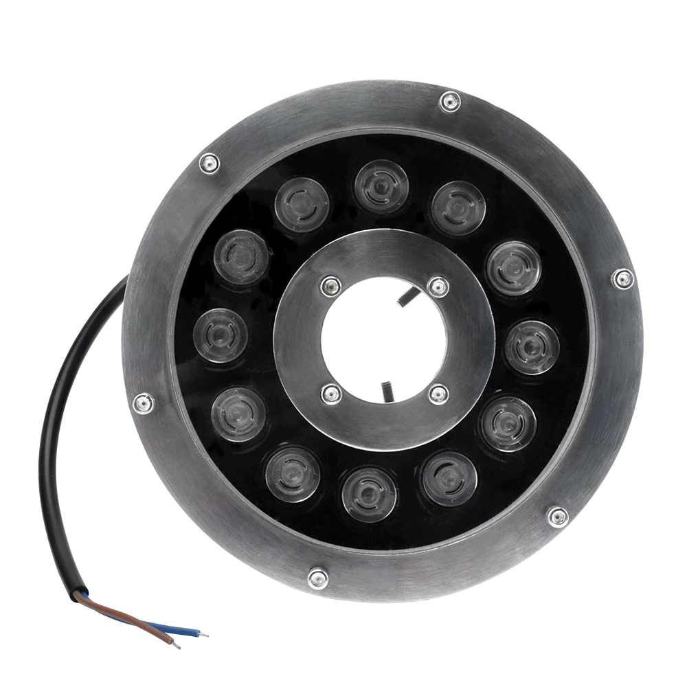 AC24V 12 Вт Светодиодный светильник для подводного фонтана из нержавеющей стали RGB