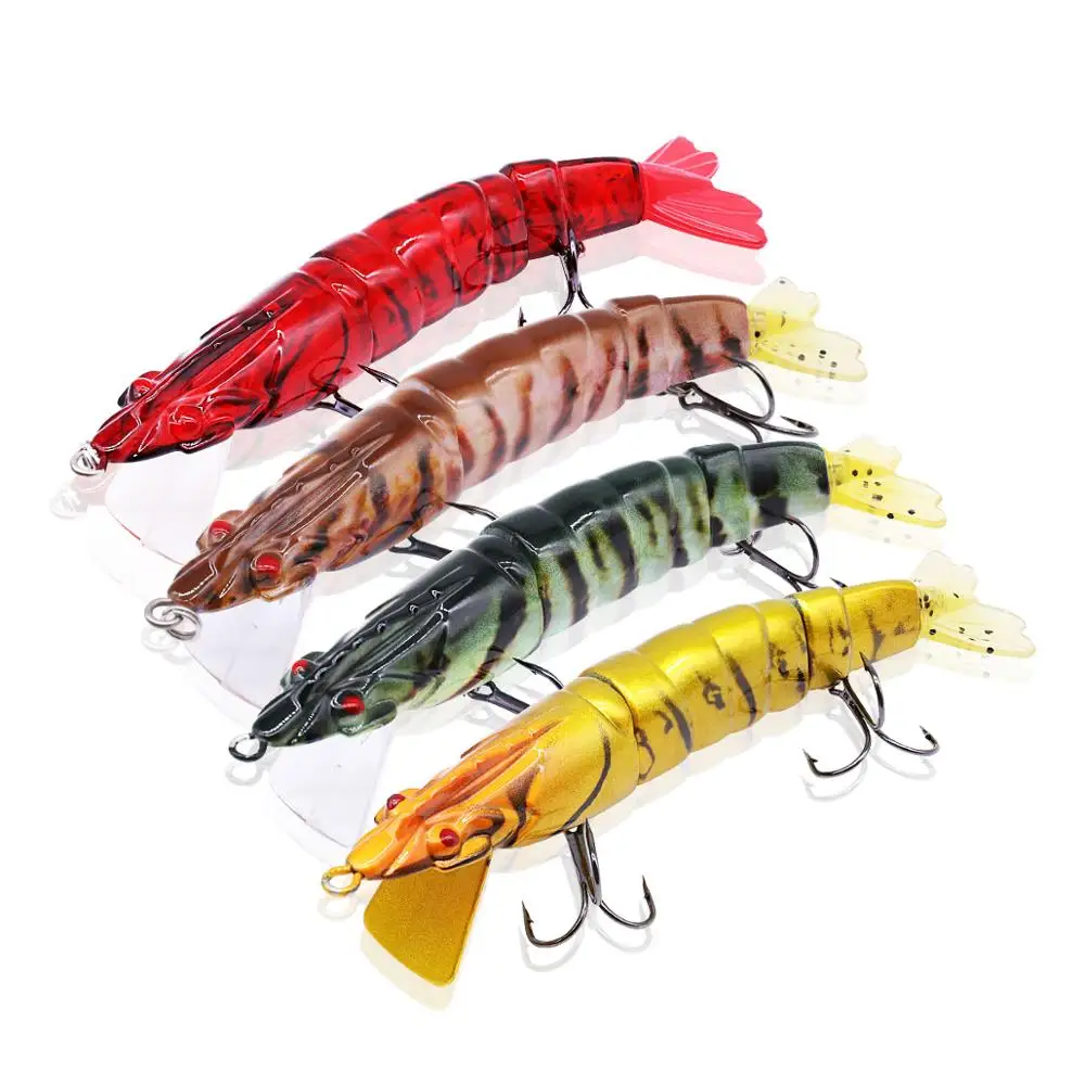 

13cm 18g Shrimp Fishing Lure Artificial 3 Segments Hard Bait Winter Fishing Wobblers Lure Jigging Bait With Tackle Bass Squid