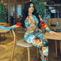 anjamanor sexy club jumpsuits women fashion tie dye print hollow out open back long sleeve bodyocn one piece outfit d85 cb27