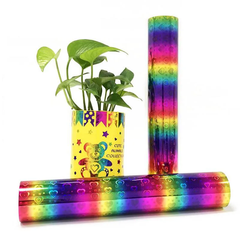 Голографический Радужный градиент Перманентный клейкий ремесло виниловый знак