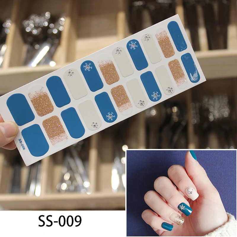 22 наклеек/лист Nail Art полное покрытие самоклеющиеся Стикеры для ногтей Фольга
