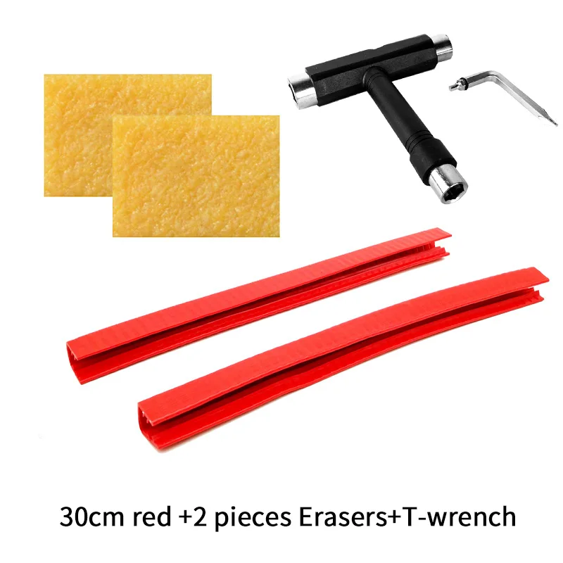 30cm red 2Eraser T 2 шт доска для Лонгборда защита для носа для ластик "скейтборд" резиновый скейтборд защита чистая - Цвет: 30cm red 2Eraser T