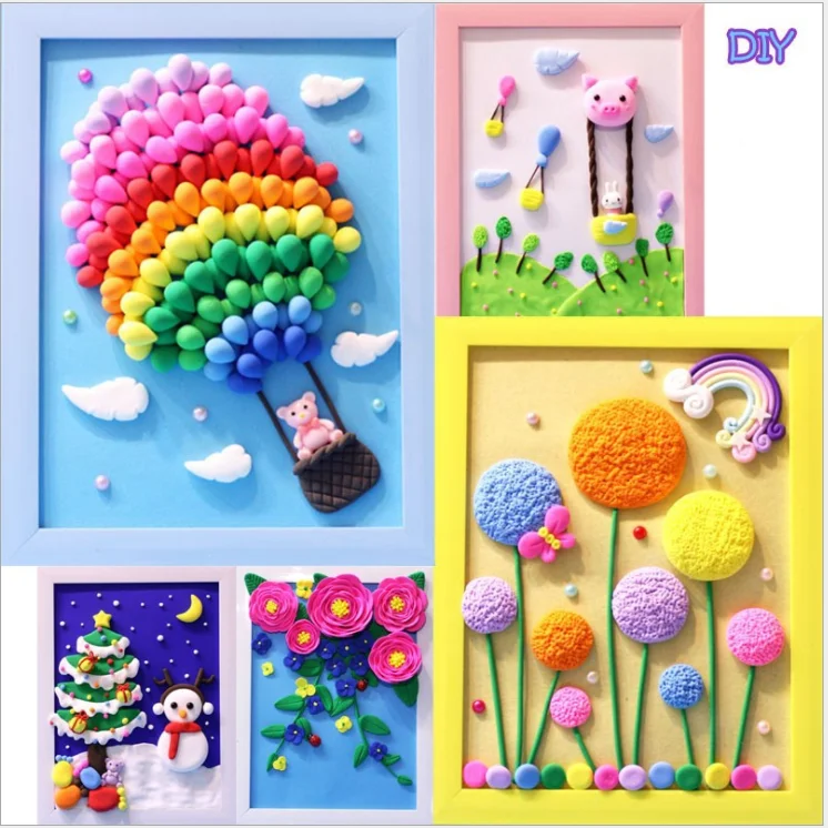 

DIY 3D фотографии светлая глина ручные подарки красочная грязь искусство Обучение Рождественский подарок DIY игрушки для детей глина набор фот...