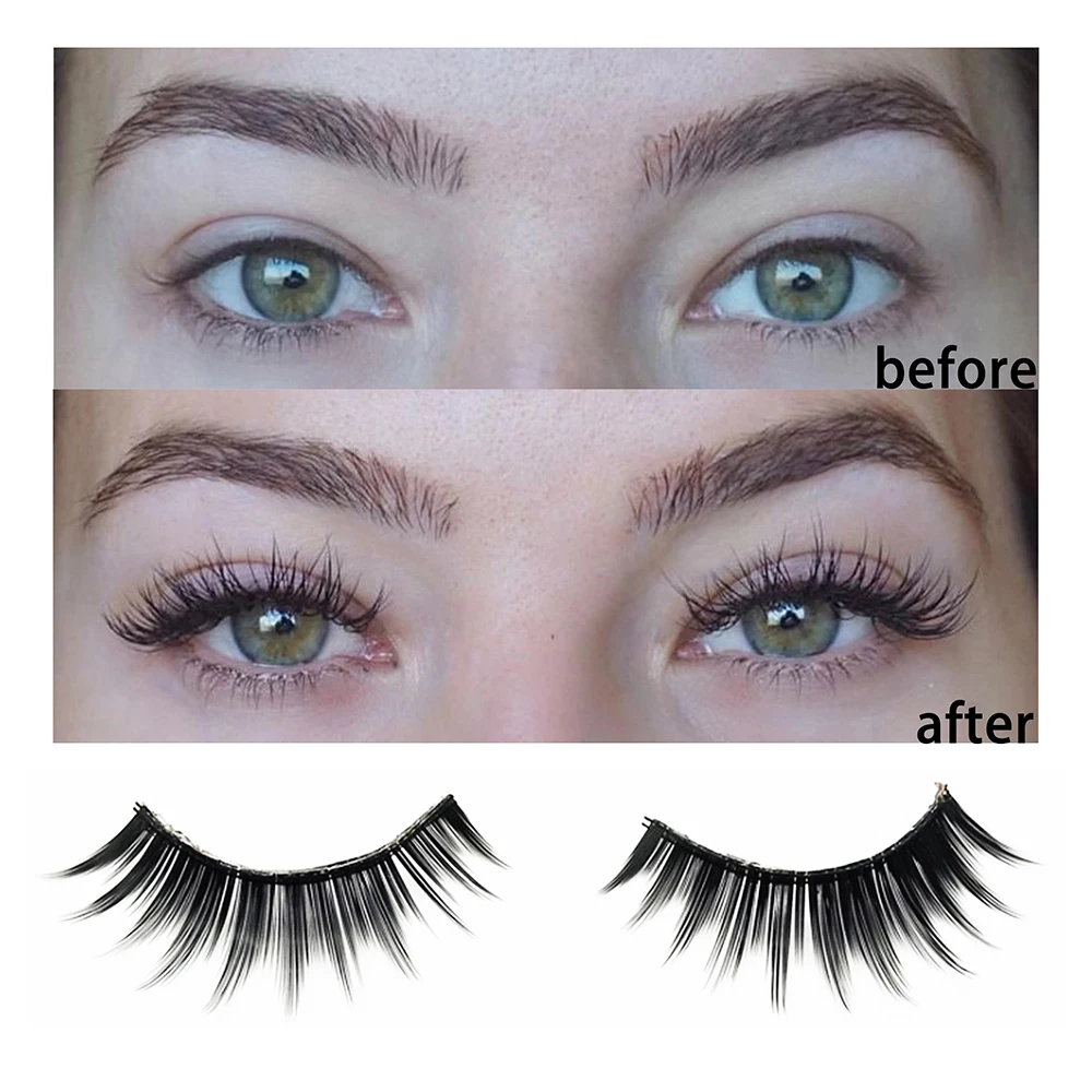 Объемные Накладные ресницы 5 пар натуральные Мягкие пушистые тонкие длинные