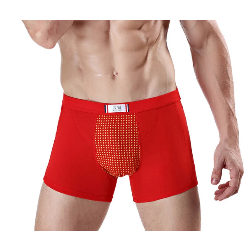 New silver containing fiber underwear mens 15 magnetics soft infrared healthy and breathable underpants male big size