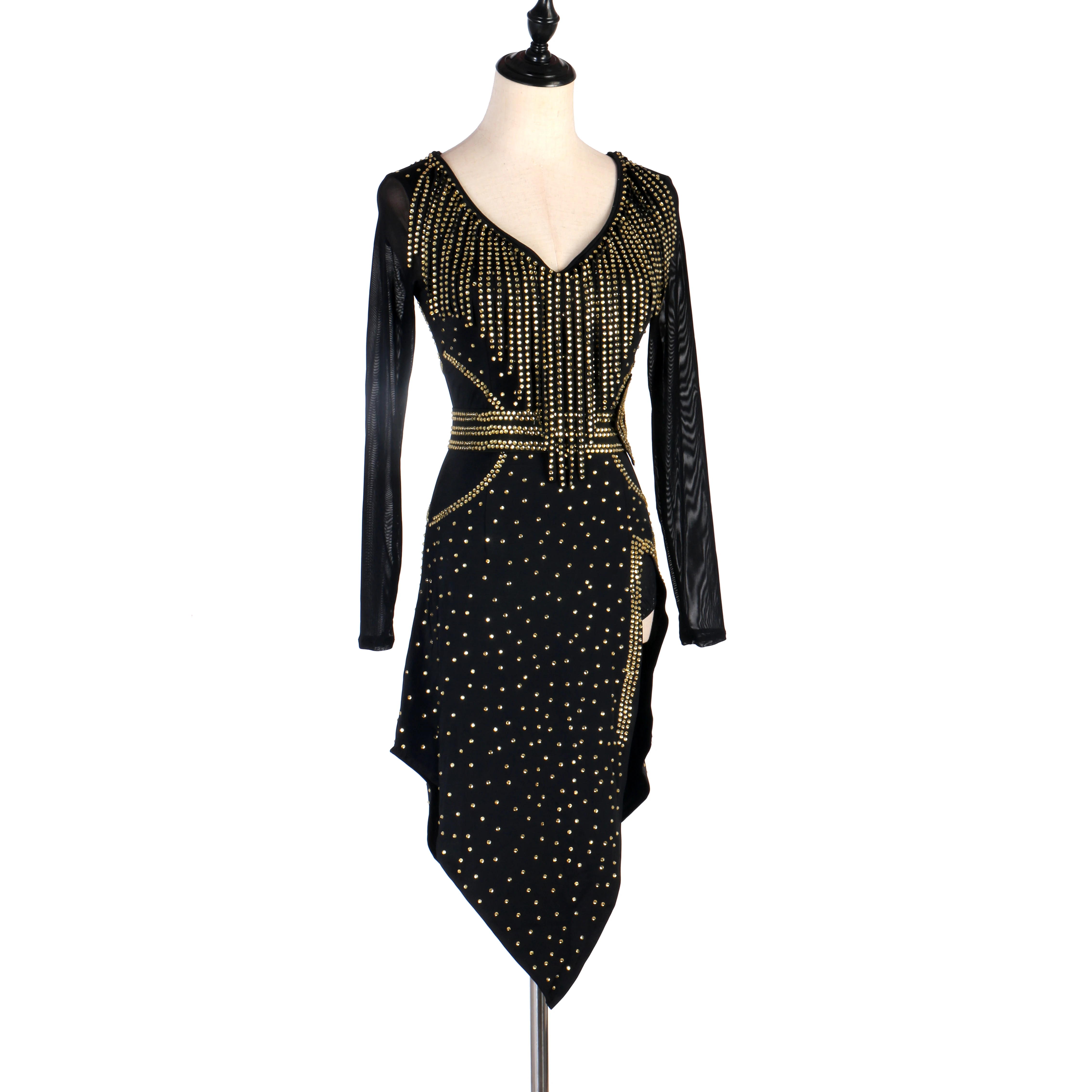 Женское платье для латиноамериканских танцев с бахромой D0664 стразы - купить по