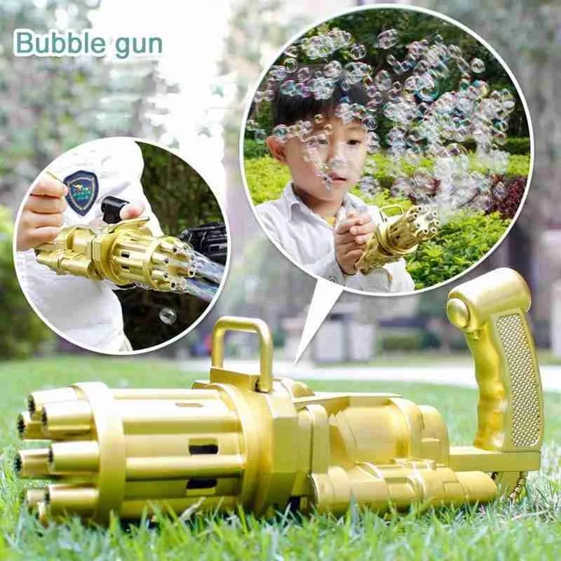 

Bubble Gun Toys for Kids Automatic GaSummer Soap Water Bubble Machine 2-in-1 Bubble Machine For Children Gift Toys