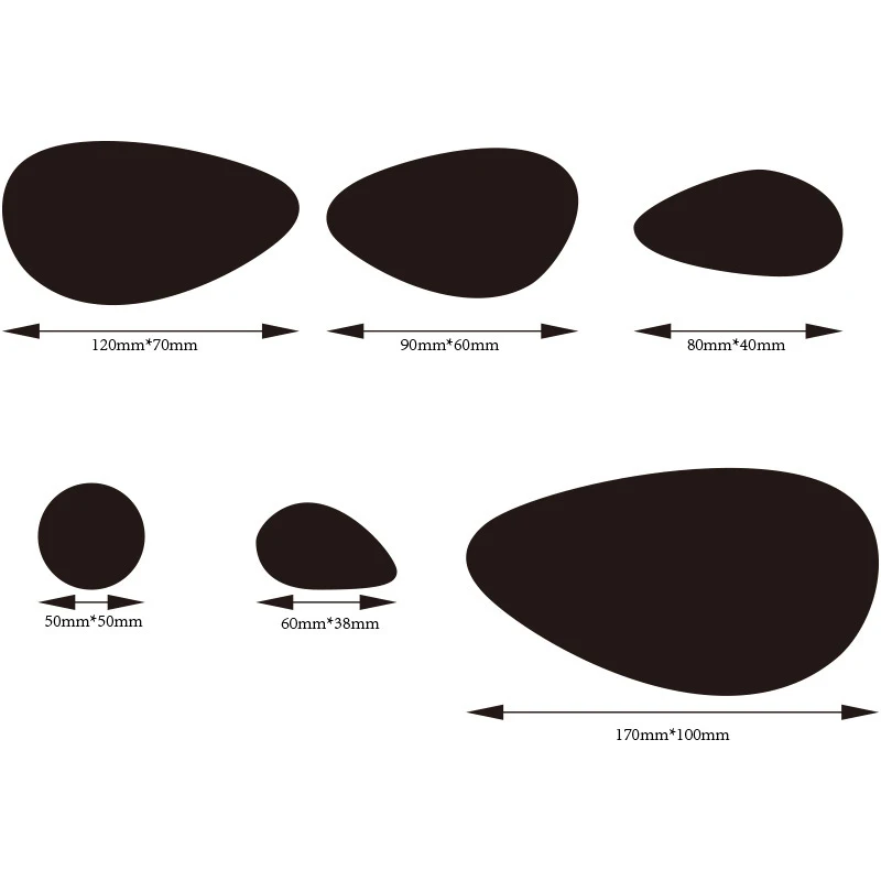 Съемные самоклеящиеся наклейки на стены 3D гальки зеркальная поверхность акрил