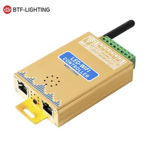 Светодиодный музыкальный контроллер, Wi-Fi, с микрофоном, для цифровой Пиксельной панели, экранной светильник сы, WS2812B, адресный, управление через приложение Android DC5-24V
