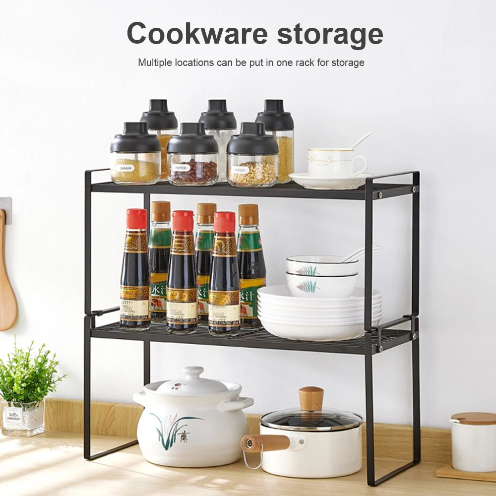 

Iron Net Rack Kitchen Bedroom Counter Shelf Cosmetic Books Files Microwave Oven Rice Cooker Spice Rack Iron Shelves Display