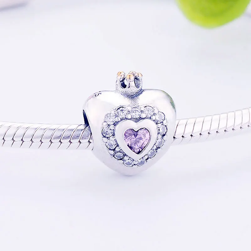 Женская Корона из серебра 925 пробы с розовым Цирконом|Бусины| |