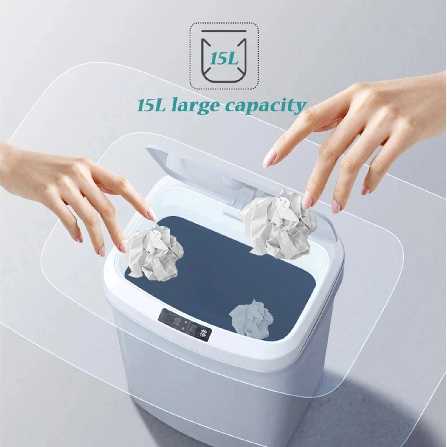 Кухонный мусорный бак 15л автоматический без касаний домашний Интеллектуальный