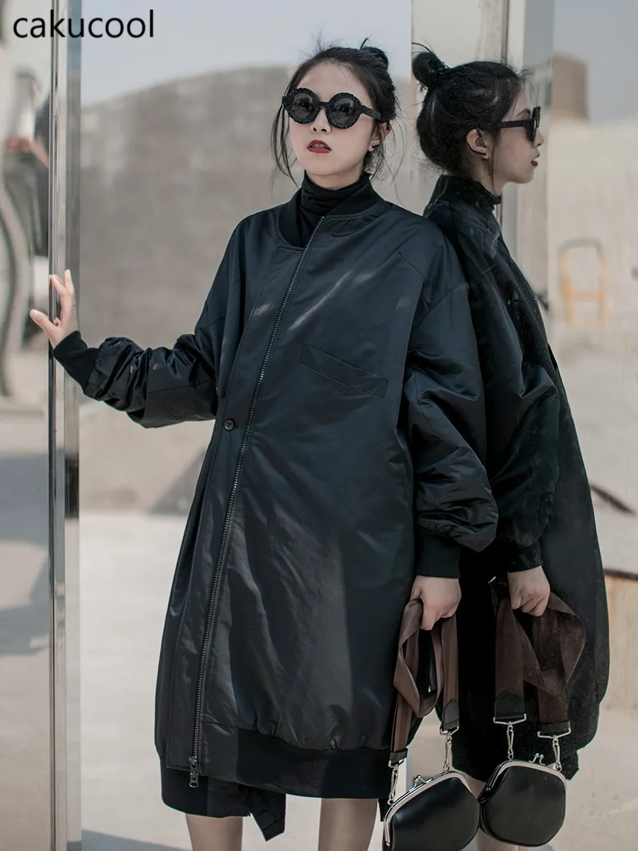 Новинка 2019 от Cakucool теплое пальто выше колена с диагональной застежкой для дома