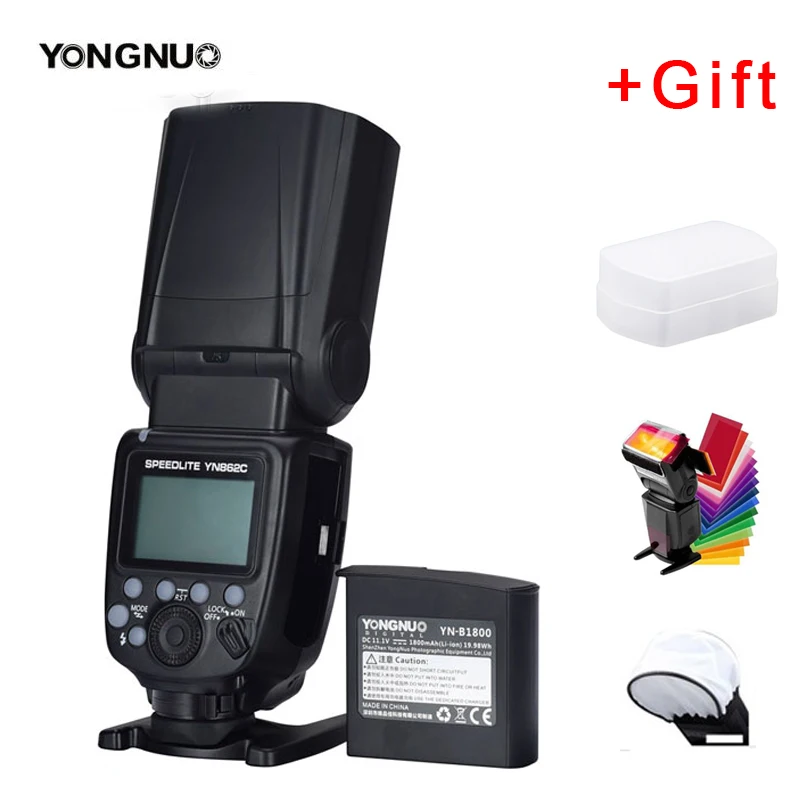 Вспышка YONGNUO YN862C Speed lite с литиевым аккумулятором 1800 мАч поддержка