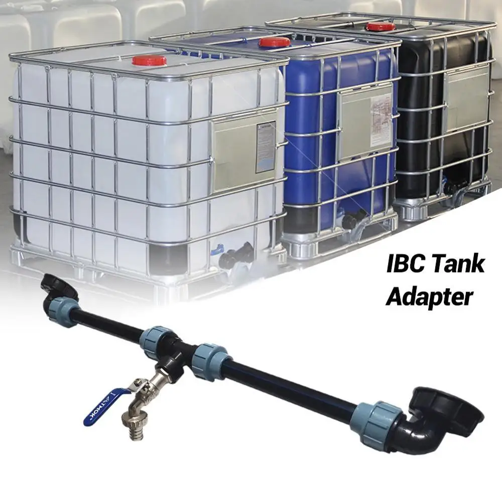 

Адаптер для крана резервуара IBC, полиэтиленовый резервуар IBC, фотоэлемент с 1 трубкой и 2 изогнутыми коннекторами